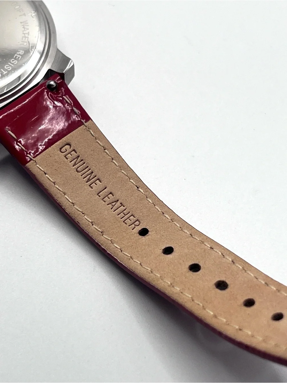 Kenneth Cole Women's Silver Dial Watch with Red Patent Leather Strap